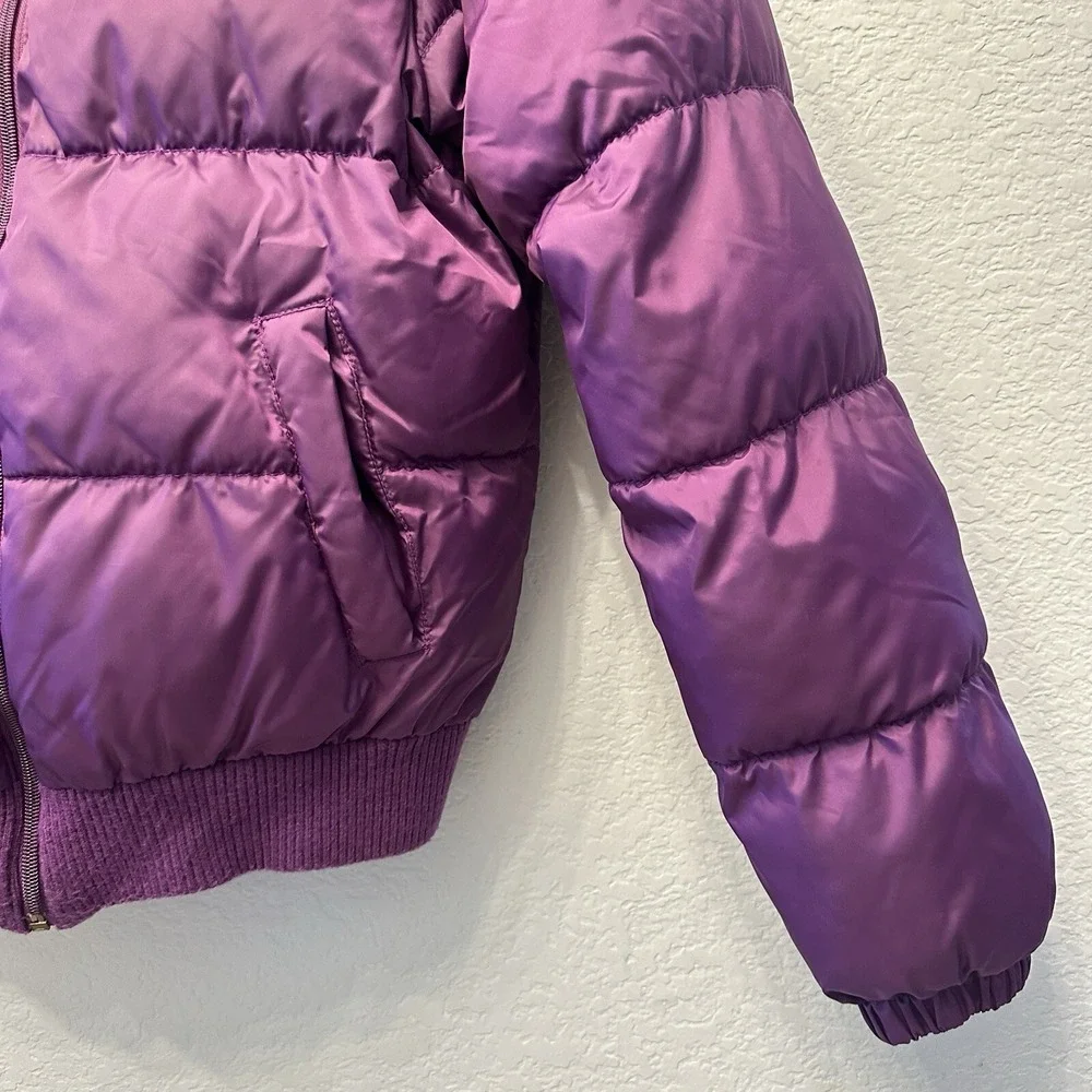 Southpole Kids Purple Hooded Puffer Jacket Quilted‎ Zip Up Winter Coat Logo